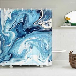 Shower Curtains High Quality Geometric Marble Pattern Printed Fabric Bath Screen Waterproof Products Bathroom Decor With Hooks