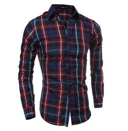 Plaid shirts men dress shirts Spring 2016 new classic men039s casual longsleeved plaid shirt6134252