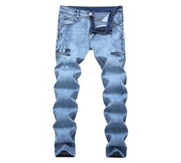 Mens Jeans Fashion Casual Style Male Jeans Men Streetwear Stretch Straight Blue Jean Pants Asian Size9142839