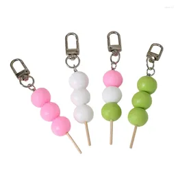 Keychains Colourful Acrylic Keychain Simulated Meatball String Keyring Unique Food Model Bag Charm Decoration Key Chain Attachment