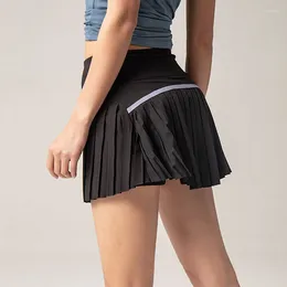 Skirts Black Pleated Tennis Skirt Women Breathable Anti-Exposure Outdoor Quick Dry 2024 Spring Autumn Plus Size Short Dress