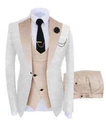 Jacket Vest Pants Suits for Mens Casual Business Suit Highend Social Formal 3 Pcs Set Groom Wedding Men 240514