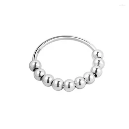 Cluster Rings Anxiety Ring Women 925 Silver Fidget For Spinning Stress With Bead Thumb Gold Jewellery