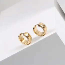 Hoop Earrings High End PVD Tarnish Free Gold Color Hammer Earring For Women Stainless Steel Jewelry Wholesale