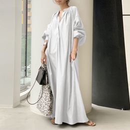 2024 Cross New Cotton and Linen Dress Japanese Style Simple Loose Casual Dress Long plus Size Womens Clothes Dress