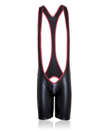 MaryXiong PU Leather Bodysuit Jumpsuit for Men Male Bondage Brief Fetish Slave Sexy Playsuit SM BDSM Adult Sex Toy4150924