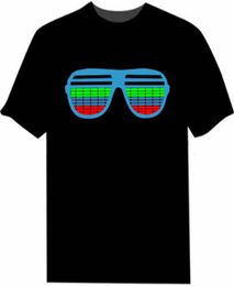 Men Women Sound Activated LED T Shirt Oversize Black One Color Tshirts Rock Disco DJ Aesthetic T Shirts Couple Casual Tshirt 6XL 27769111