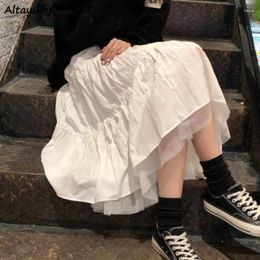 Skirts Solid For Women Mesh Design Loose Fashion Lovely Girls Korean Style Summer Young College Casual All-match Soft