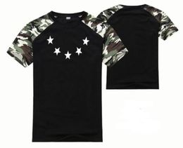 mens new summer t shirt stars hip hop brand rock swag rap skating tee shirts women printing clothing Camouflage sleeves o neck8963756