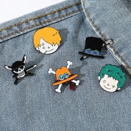 Boys cool one piece character enamel pin Cute Anime Movies Games Hard Enamel Pins Collect Metal Cartoon Brooch Backpack Hat Bag Collar Lapel Badges