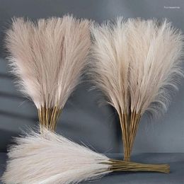 Decorative Flowers 5pcs 55CM Artificial Fluffy Pampas Grass Boho Decor Fake Flower Simulated Reed Wedding Party Home Decoration