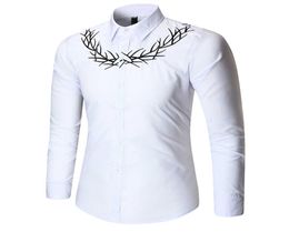 Men Shirts Luxury Embroidery Shirt Suit Fashion Youth Formal Wedding Dress Shirts Long Sleeve Tops Men Clothings 11008144383