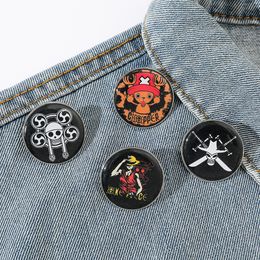 4 Colours Japanese cartoon one piece characters enamel pin Cute Anime Movies Games Hard Enamel Pins Collect Metal Cartoon Brooch Backpack Hat Bag Collar Lapel Badges