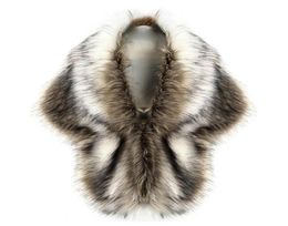 New 2018 Women Ladies Luxury Faux Fur Vest Coat Winter Wharm Thick Elegant Bridal Wedding White Fur Shawls Capes Jacket H17570958