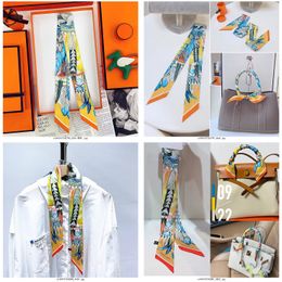 luxurious Scarf H Fashion Headband Luxury H Brand Letter Women Silk Scarf Top Wristband Handle Bag Scarf Headband h Scarf Silk Headband Twill Ribbon 6*110cm