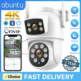 Wireless Camera Kits 8MP 4K PTZ WIFI camera dual lens dual screen IP camera outdoor 4MP high-definition automatic tracking security CCTV monitoring iSee J0522