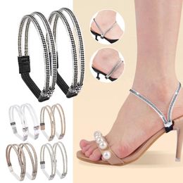 Shoe Parts 1 Pair Rhinestone High Heels Bundled Fixed Loose Non-slip Straps Shoelaces WomenLace-up Fasten Strings Accessory