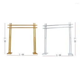 Party Decoration Wrought Iron Wedding Props Double Pole Square Arch Artificial Flower Stand Outdoor Door Shelf Backdrop Frame Decor