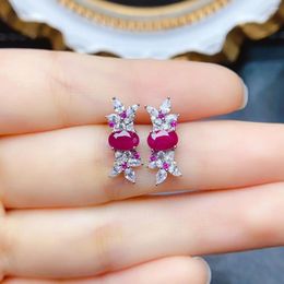 Dangle Earrings FS 4 6mm Natural Ruby S925 Sterling Silver Fine Fashion Weddings Jewellery For Women MeiBaPJ With Certificate