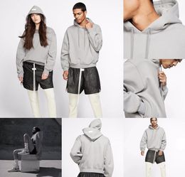 FashionDouble Hood Hoodie Grey Brand Collab Casual Oversize Hoodie Pullover Sweater Jumpers Men Women Hip Hop Streetwear4639202