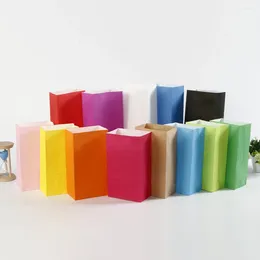 Gift Wrap 10Pcs Small Paper Bag Macarone Stand Up Solid Colour Candy Recyclable Kid Birthday Cookie Packing Party Supplies