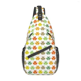 Backpack Colorful Frogs Sling Cross Chest Bag Small Hiking Daypack Pattern Travel Outdoor Sports Men Women