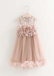 Vieeoease Girls Dress Kids Clothing 2021 Summer Fashion Sleeveles Vest Flower Lace Tutu Princess Dress KU3117653