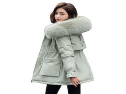 Ladies Velvet Liner Thicken Hooded Parka Women Slim With Big Fur Collar Outerwear Autumn Winter Jacket Women Coat Parkas Female 204912547