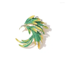 Brooches Vintage Chinese Rhinestone Colour Pteris For Men Women Fashion Accessories Decorative Enamel Pins Clothes Gifts