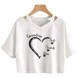 Women's T Shirts Love Hearts Goth Cyber Y2k Crop Top Girl Aesthetic Trashy Vintage Fairycore Clothes