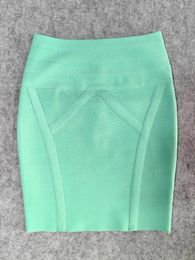 Skirts Willbenice Mini Bodycon Bandage High Waist Mint Skirt Women 2024 Summer Office Lady Quality Pencil Sexy Party Club