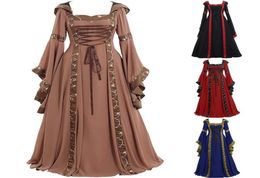 Casual Dresses Ruffled Women039s Vintage Medieval Floor Length Renaissance Gothic Cosplay Dress Ladies Elegant Midi 20218576019