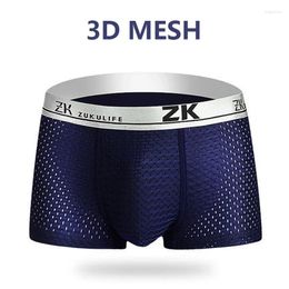 Underpants Panties Mens Cotton Summer Men's Underwear Man Boxer Ice Mesh Breathable Sexy Youth Bamboo Ventilate Shorts Birthday Gifts