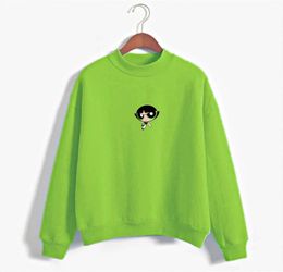 2019 Kawaii The Powerpuff Girls Sweatshirt Harajuku Top Hoodie Women039s Fashion Clothing Y2001062629087