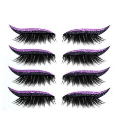 Whole Natural Long Eyelashes 4 Pairs Reusable False Lashes Eyeliner Eyelash Stickers Easy To Use And Remove6271281