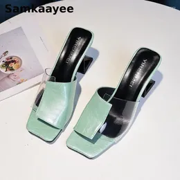 Slippers Size 35-39 Women Sandals Platform Pumps Summer Ladies 6.5cm High Heels Shoes Female Mixed Colors Mules Sandalias Y38
