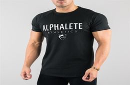 ALPHALETE Gyms Summer Fashion Men039s T Shirt Casual Active Short Sleeve T Shirt Mens Clothing Trend Casual Slim Fit Fitness To2557167