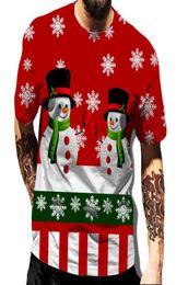 Men039s TShirts Shirt Cartoon Mens Christmas Short Sleeve Summer Clothing Snowman Print T Men TopsMen039s Men039sMen032482642