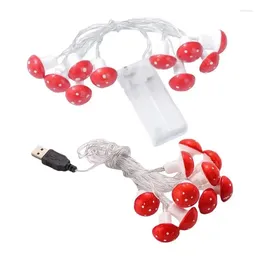 Party Decoration Mushroom Shape String Light USB/Battery Operated For Year Christmas Gift Garland Pot Fairy Decor