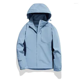 Men's Jackets 2024 Spring And Autumn Fashion Women's Outdoors Sports Colour Block Hooded Thin Waterproof