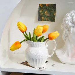 Vases Artistic Room Decor Ceramic Modern Home Living Desktop Dried Flower Vase Desk Accessories Pots Gift