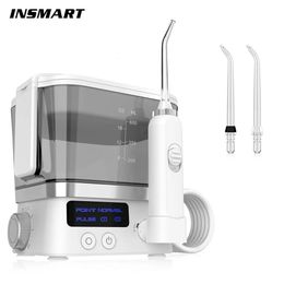 Oral Irrigator USB Rechargeable 10 Levels Water Flosser Portable Dental Water Jet 600ML Water Tank Household Teeth Cleaner 240507