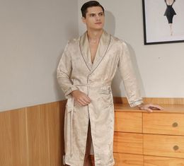 Men039s Sleepwear Classic Silk Men Robe With Waist Belt Jacquard Elegant Gentleman Bathrobe Sp01803394051
