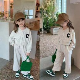 Clothing Sets Baby Sports Suit Children Round Neck Long-Sleeved Blouse Pants 2-Piece Spring Autumn Girls Fashion Casual Set 12M-10 Years