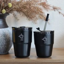 Tumblers Stainless Steel Vacuum Insulated Cup High-looking Straw Coffee Simple Office Handy