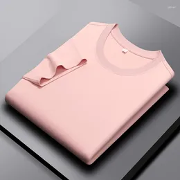 Men's T Shirts 2024 Summer High-end Ice Silk Short Sleeved T-shirt For Breathable Top Brand Fashion Simple Solid Color Casual