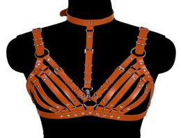 Bustiers Corsets Sexy Punk Fashion Faux Harness Women Chest Bondage Body Bdsm Gothic Chain Suspenders Garter Belt Bra Goth Party6091877