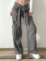 Women's Jeans Streetwear Women Baggy Denim Vintage Low Waist Pockets Grunge Casual Pants Harajuku 90s Joggers Fairycore Clothes