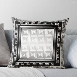 Pillow Greek Keys Black White Silver Gray Throw Luxury Covers Marble Cover