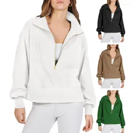 Women's Hoodies Women Sweater Jacket Full-size Sweatshirt For Stylish Half Zipper Pullover Trendy Fall/winter Hoodie With 2024